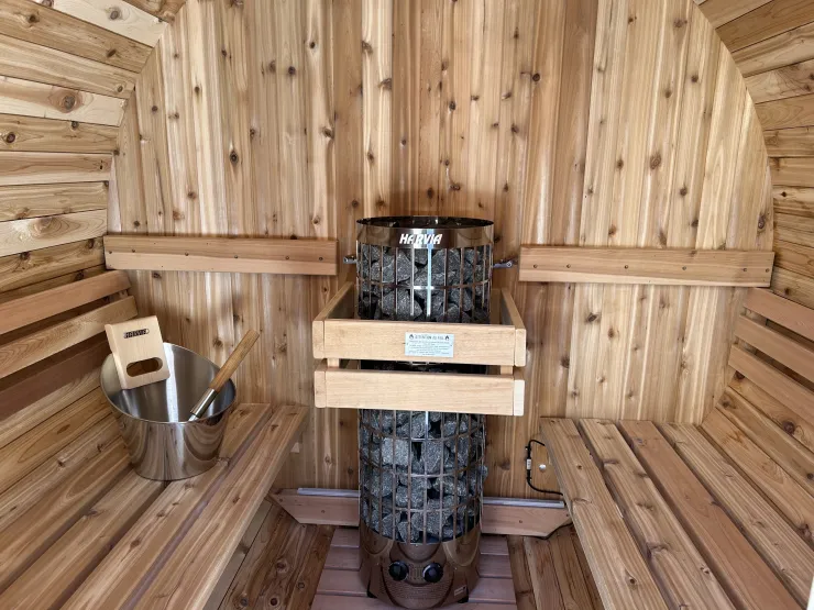 The interior of the sauna