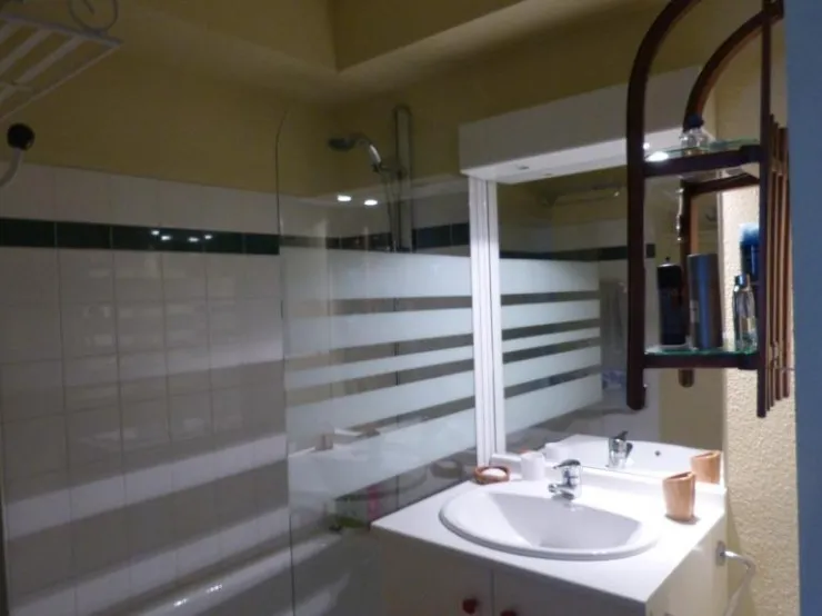 Salle de bain avec baignoire