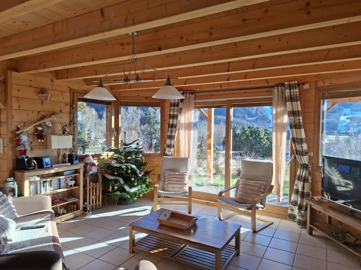 le salon avec la décoration de Noël