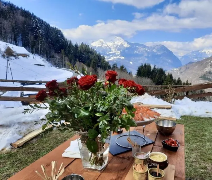 Chalet le Corti Crest-Voland Cohennoz, vue montagne