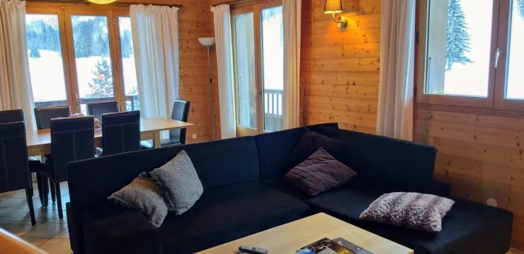 ESPACE DE VIE VUE SUR LES SUR LES PISTES L HIVER ET LES PATURAGES L'ETE
