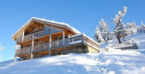 Winter chalet view