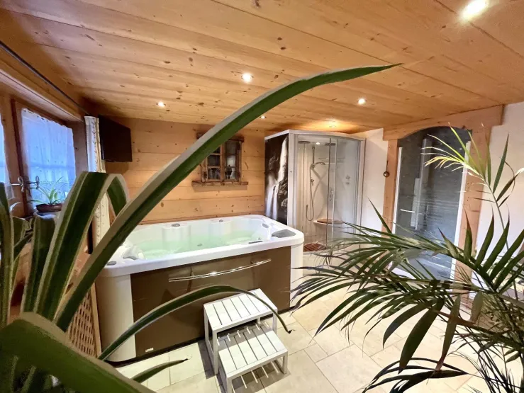 Salle relaxation avec douche à jets ,SPA 3 places, Hammam 2 places