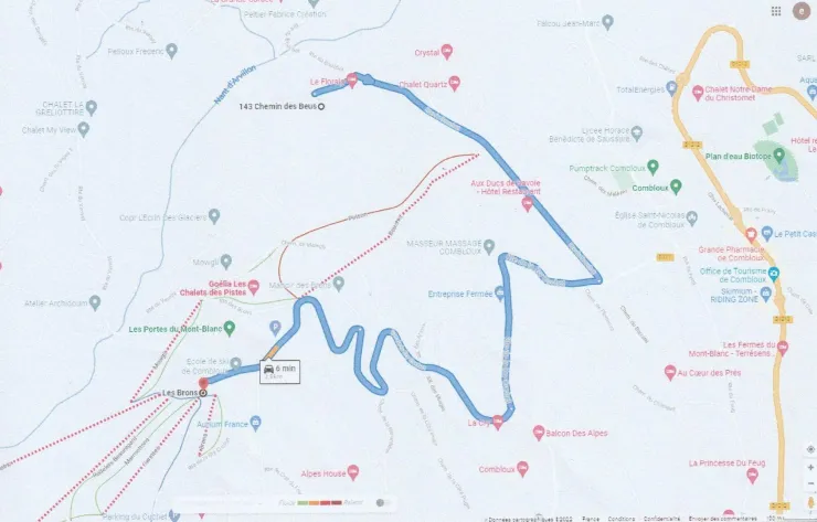 Plan d'accès aux pistes (100kms) - A 7mn en voiture. Téléski du Bouchet à 500m du chalet (ouvert pendant les vacances scolaires de février et si enneigement suffisant)