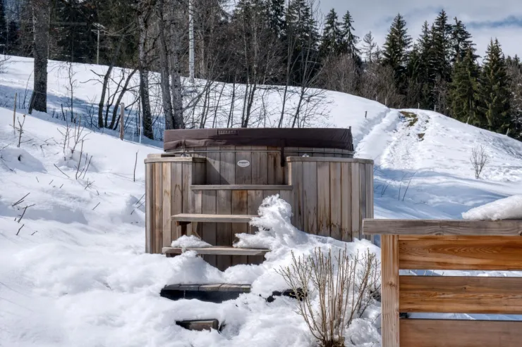 Bain finlandais face au Mt Blanc
