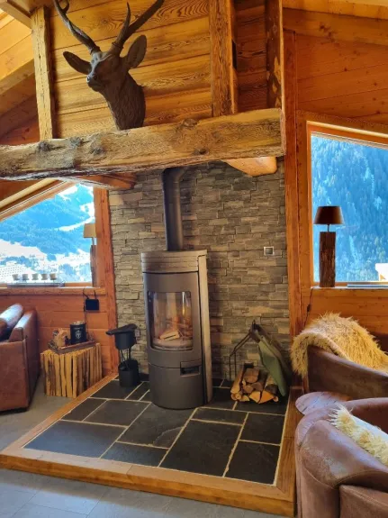 wood stove area