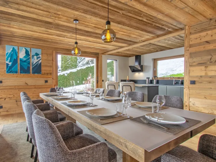Living room with large table for 12 people