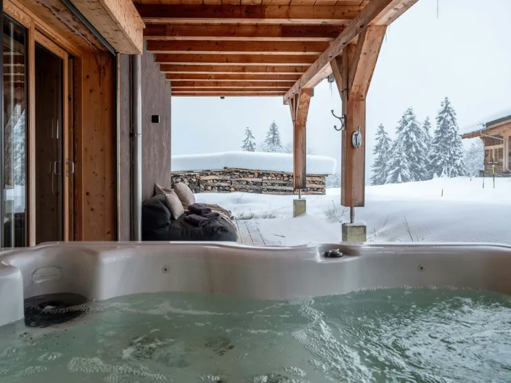 Jacuzzi & vue d'hiver