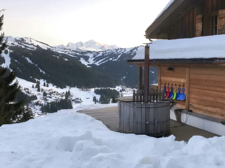 Bain nordique & vue sur le Mont Blanc