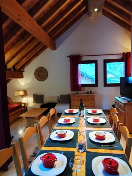 Warm and welcoming dining room.