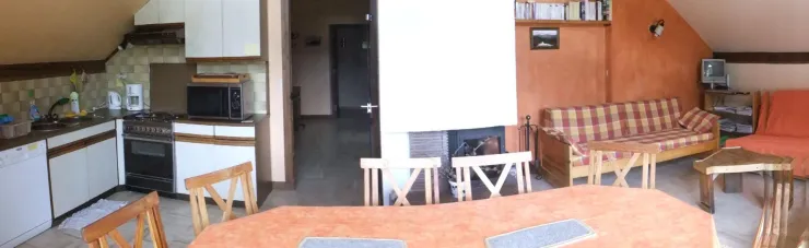 Living room and kitchen