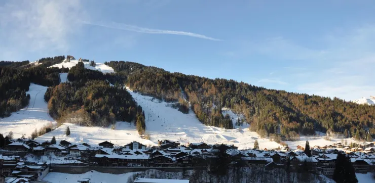 vue du balcon sur les pistes du Pleney