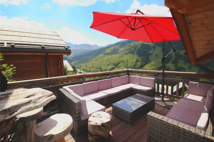 The gentleness of a summer afternoon on the south-facing terrace of the chalet.
