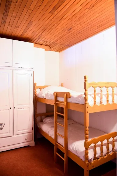Bedroom with bunk bed.