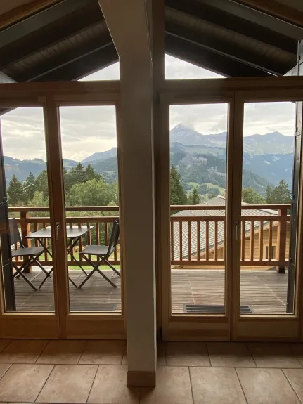 View from the rear terrace and the Aravis mountain range