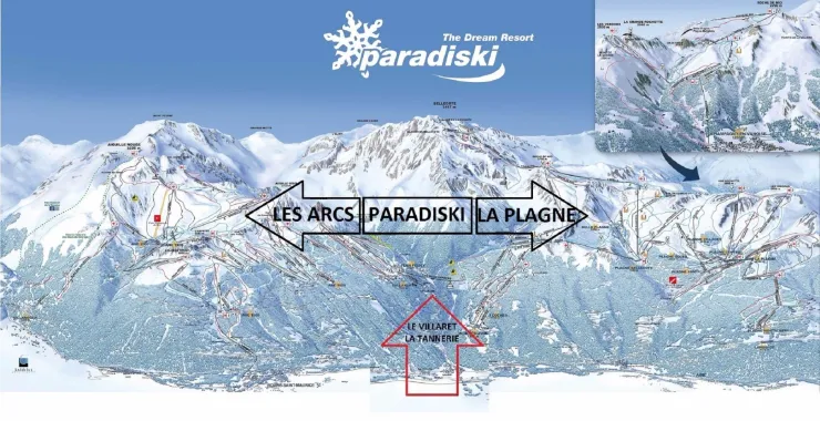 Le Villaret on pist map
