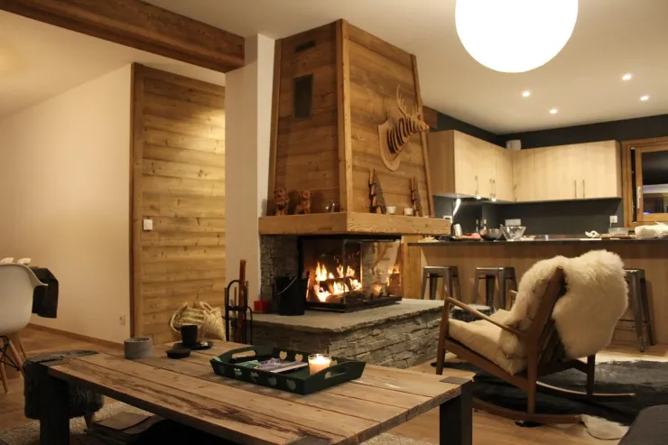 Fireplace and living room