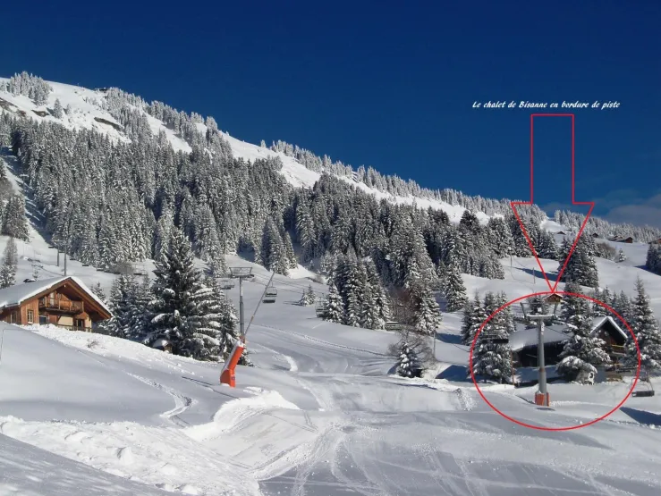 Chalet aux milieux des pistes accès par la route.