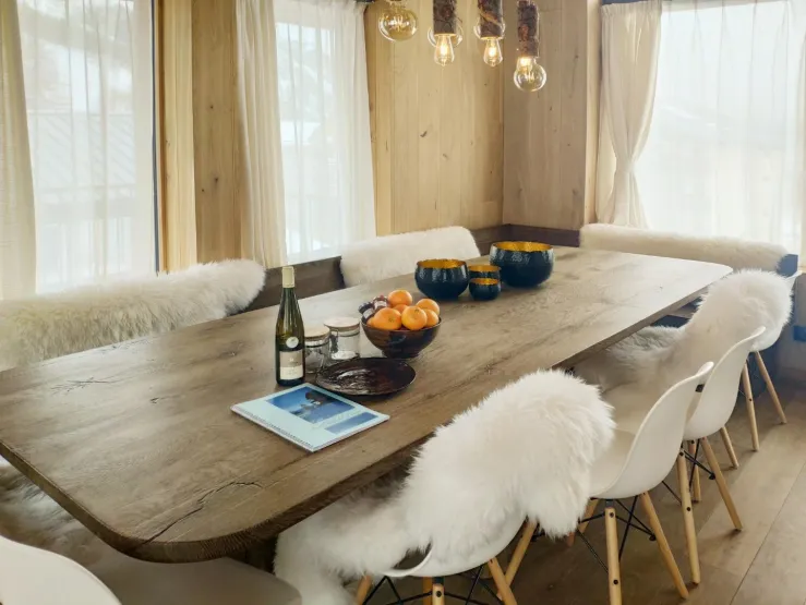 View on the large dining table