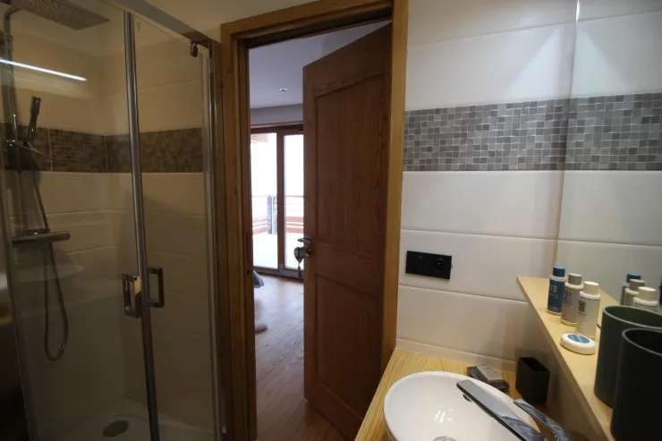 salle de douche avec wc dans la chambre maître