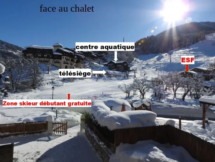 winter 10 meters from the slope and 1st lift at 100 meters