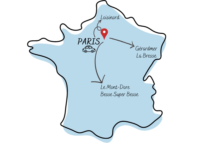 carte france ski proche de Paris