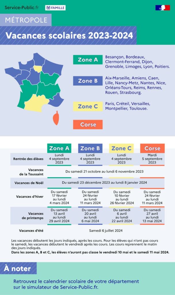 vacances scolaires 2023 2024