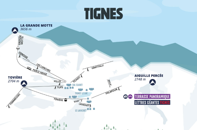 skier sur le glacier de la grande motte à Tignes
