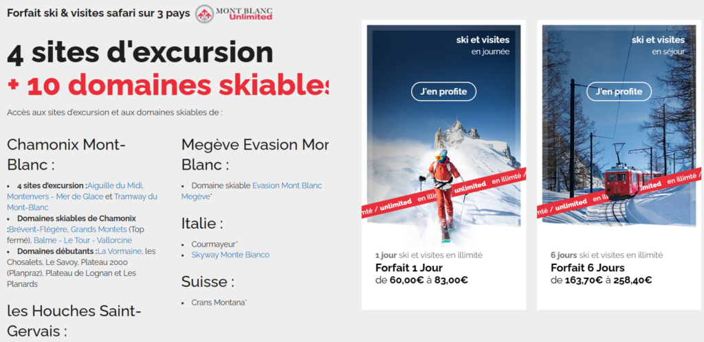 forfait Mont Blanc unlimited