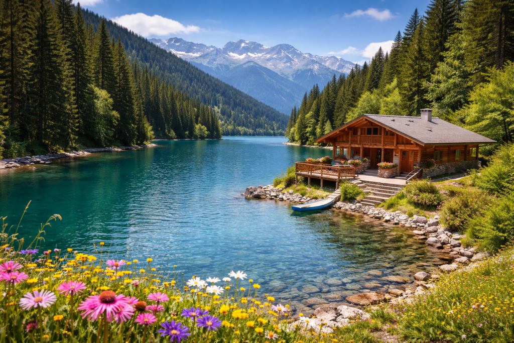 location chalet été savoie au bord d'un lac